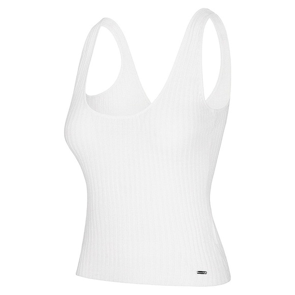 SAVAGE X FENTY • Women’s Hazy White Sheerenity Scoop-Neck Tank Top - Picture 1 of 7